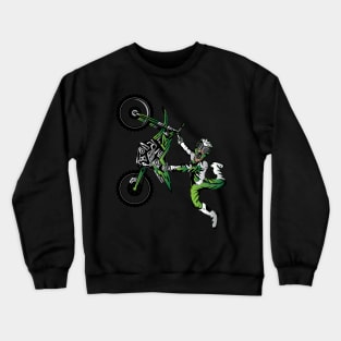 Green Dirtbike Motocross Freestyle Fly Crewneck Sweatshirt